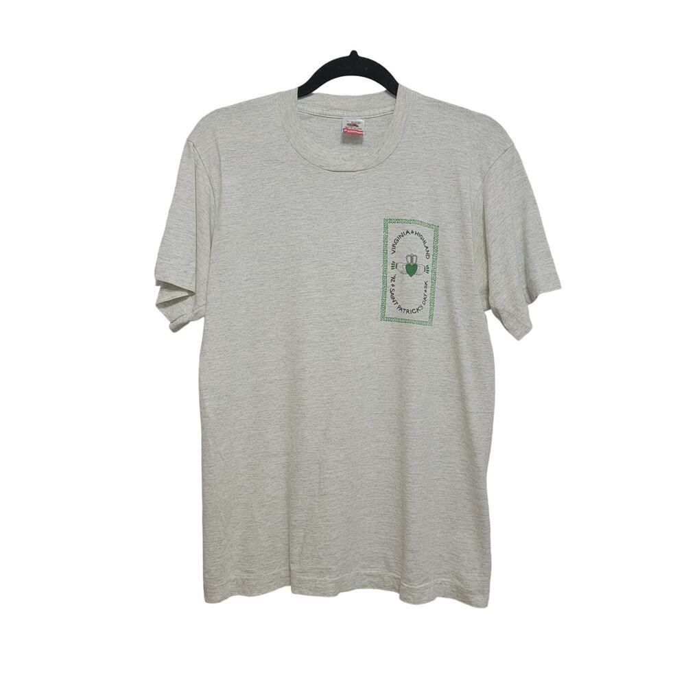 Vintage T-Shirt Claddagh Virginia Highland St Patricks Day 5K 1992 Tee
